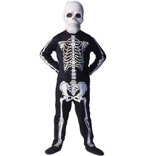 Fantasia Esqueleto Infantil Halloween com Máscara