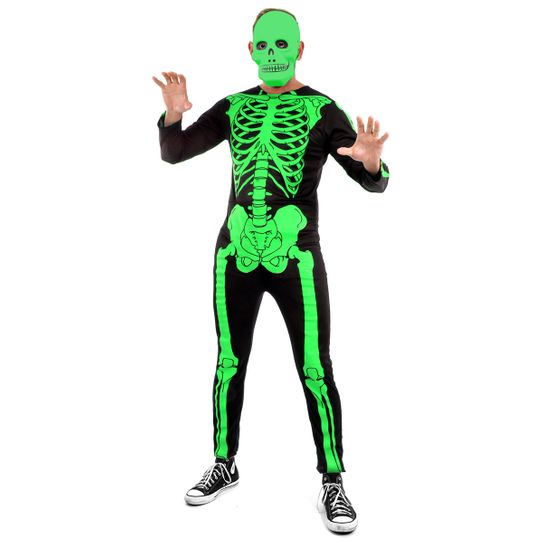 Fantasia Esqueleto Verde Adulto - Halloween P