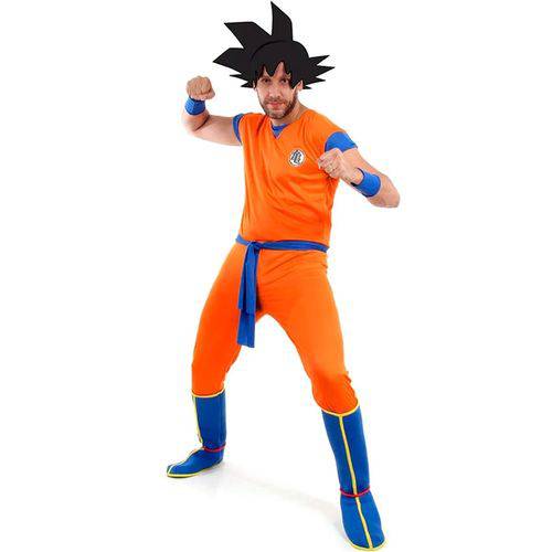 Fantasia Goku Adulto Dragon Ball Z com Peruca