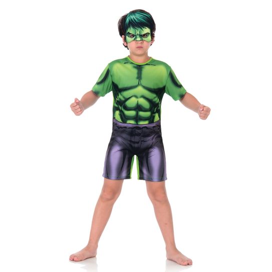 Fantasia Hulk Infantil Curto - Animação G