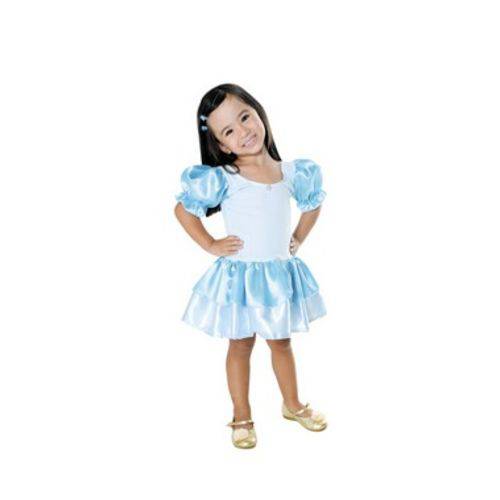 Fantasia Infantil Cinderela Azul Curto Bm1435