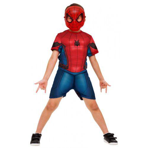 Fantasia Infantil do Homem Aranha de Volta ao Lar Curta com Máscara | Super-Heróis - Homem Aranha