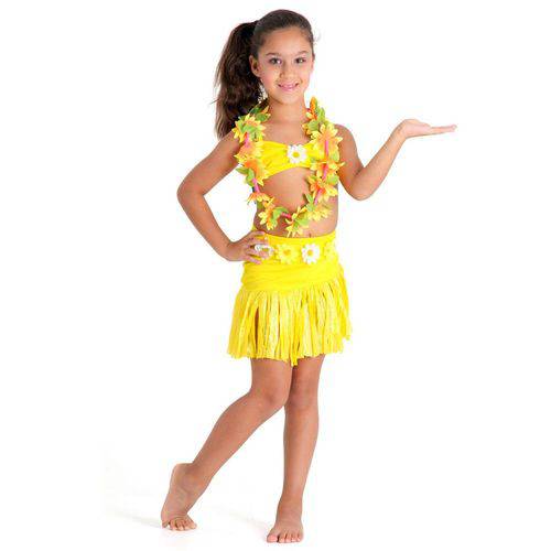 Fantasia Infantil - Havaiana Floral Amarela - Sulamericana