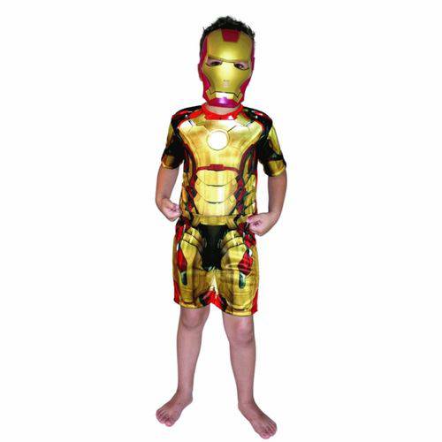 Fantasia Infantil - Homem de Ferro 3 Macacão Curto com Máscara - Tam M - Rubies 0903