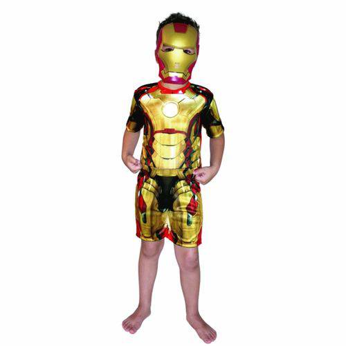 Fantasia Infantil - Homem de Ferro 3 Macacão Curto com Máscara - Tam P - Rubies 0903