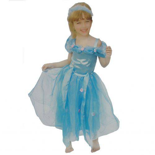Fantasia Infantil Princesa Azul G Cosplay