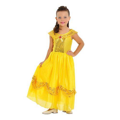 Fantasia Infantil Princesa Dourada Standard P - Sulamericana