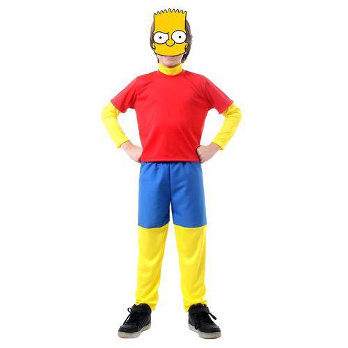 Fantasia Infantil Sulamericana Luxo Bart Simpson Vermelha/Amarela P
