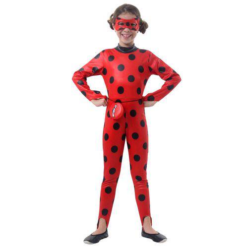 Fantasia Infantil Sulamericana Macacão Ladybug Vermelho/Preto G