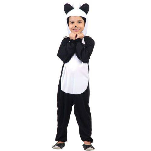 Fantasia Infantil Urso Panda Sulamericana Standard Preta/Branca G