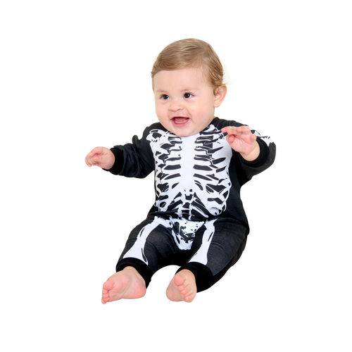 Fantasia Macacão Bebê Esqueleto