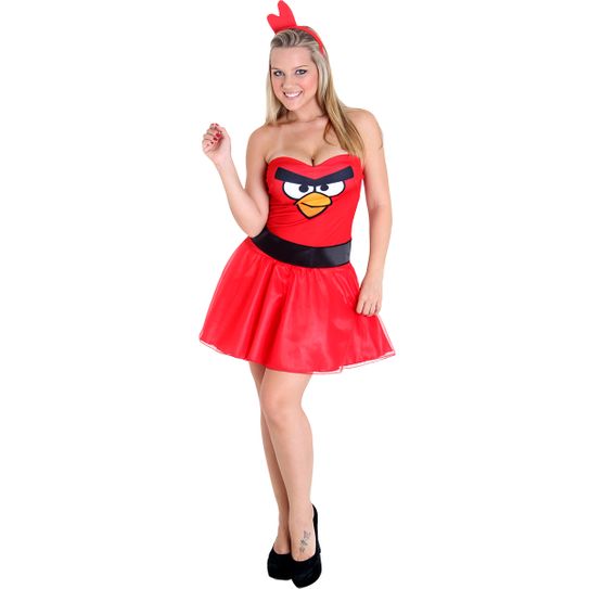 Fantasia Passaro Vermelho Angry Birds Adulto - Heat Girls PP