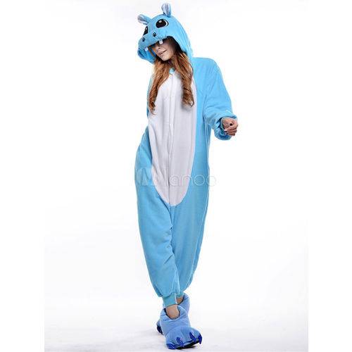 Fantasia Pijama Kigurumi do Hipopótamo Azul