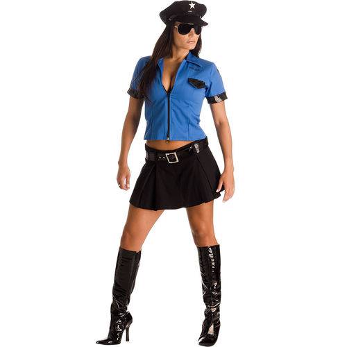 Fantasia Policial Feminina Azul Adulto - Heat Girls