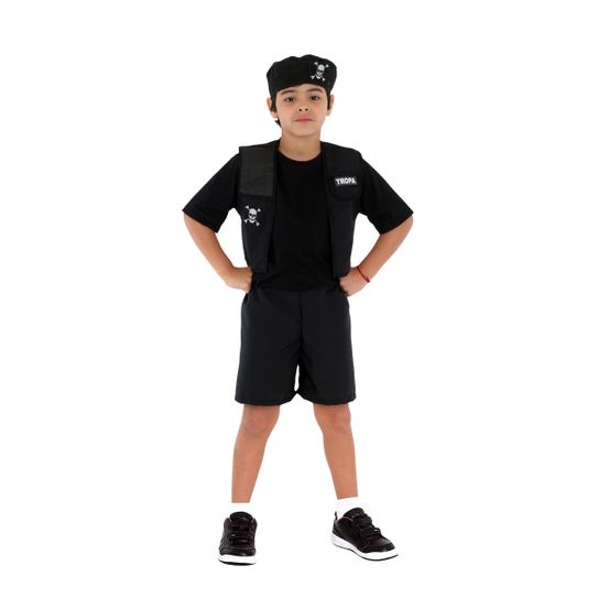 Fantasia Policial Tropa Curto Infantil P