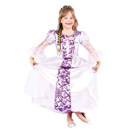 Fantasia Princesas Disney - Rapunzel Luxo - Tamanho M - Rubies 0677
