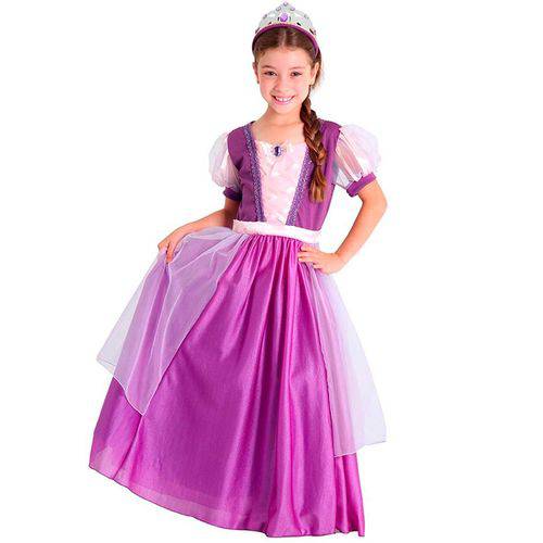 Fantasia Rapunzel Enrolados Princesa Infantil Luxo