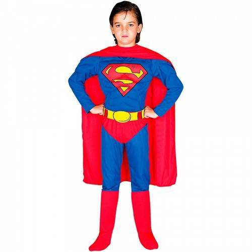 Fantasia Super Homem Luxo - Tam M 6 a 8 Anos - Sulamericana