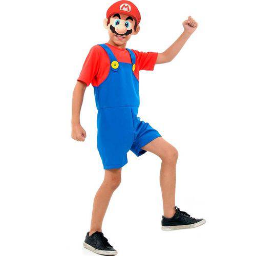 Fantasia Super Mario Bros Infantil com Mascara