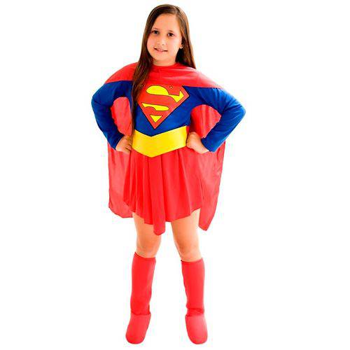Fantasia Super Mulher Infantil Completa Liga da Justiça com Capa