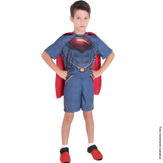 Fantasia Superman Infantil Curto - o Homem de Aço P