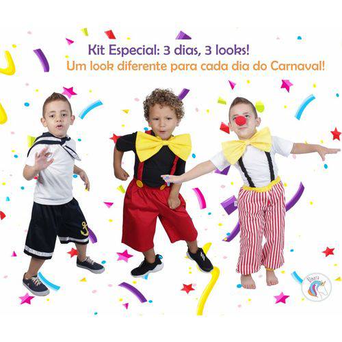 Fantasias: Palhaço Lelé, Marinheiro e Mickey - Quimera Kids