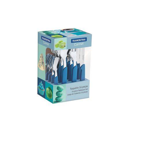 Faqueiro Inox 16 Peças Azul Escuro Tramontina 23499/004