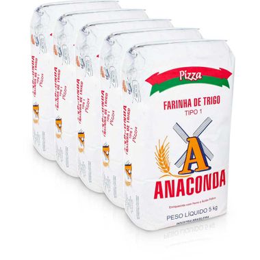 Farinha de Trigo Especial para Pizza Anaconda 5kg Fd. C/ 5 Un.