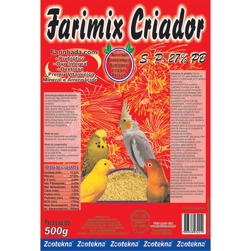 Farinha Farmix Criador - 27% Proteína 500g - Zootekna