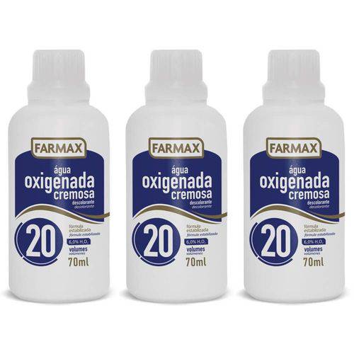 Farmax Água Oxigenada 20vol Cremosa 70ml (kit C/03)