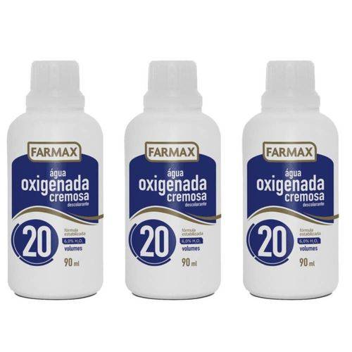 Farmax Água Oxigenada 20vol Cremosa 90ml (kit C/03)