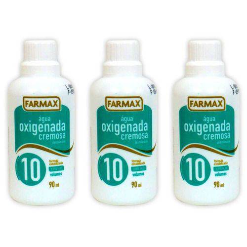 Farmax Água Oxigenada 10vol Creme 90ml (kit C/03)