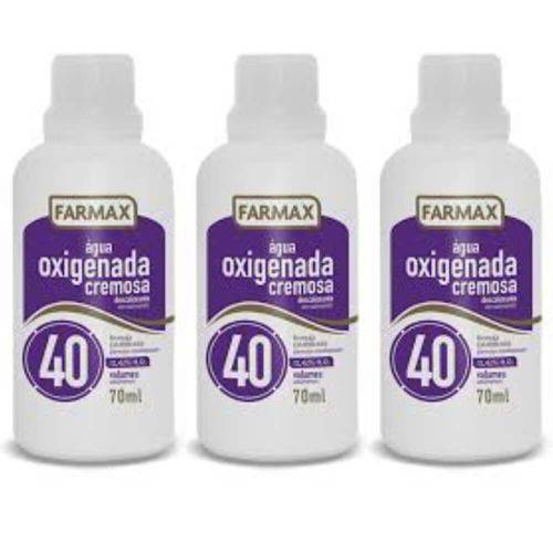 Farmax Água Oxigenada 40vol Cremosa 70ml (kit C/03)