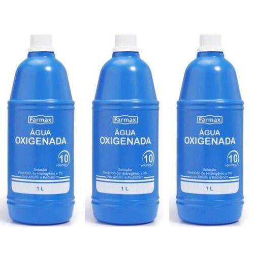 Farmax Água Oxigenada Antisséptica 10vol 1 L (kit C/03)