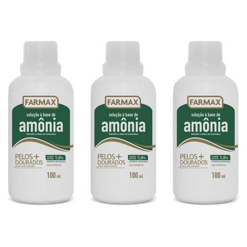 Farmax Amônia Pelos + Dourados Líquida 100ml (kit C/03)