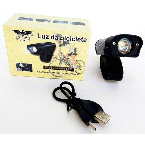Farol Lanterna Jy 263 Bike Recarregável USB Jyx Led L2 Jws
