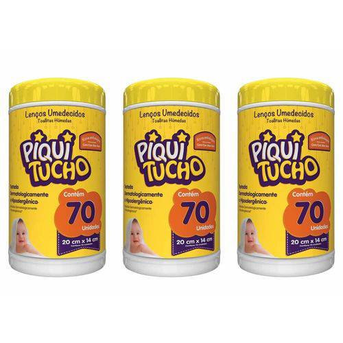 Feelclean Piquitucho Lenços Umedecidos C/70 (kit C/03)
