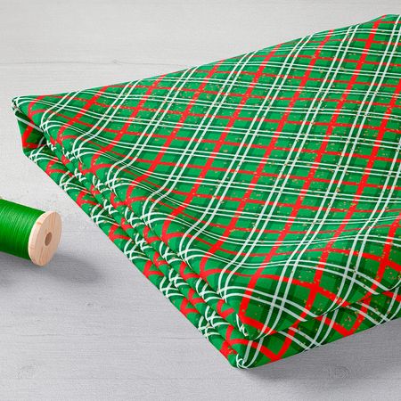 Feltro Mewi Coleção Natal - Tartan com Glitter Verde (0,50X1,40)