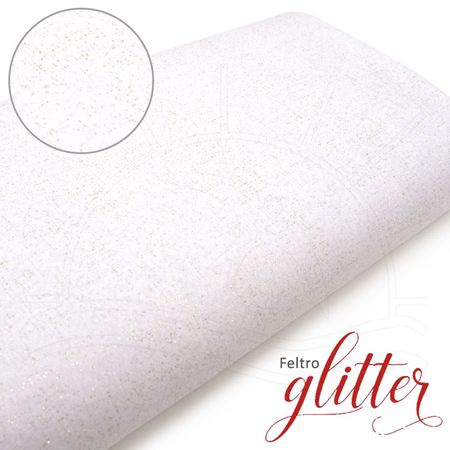 Feltro Mewi Glitter - Branco (0,50X1,40)