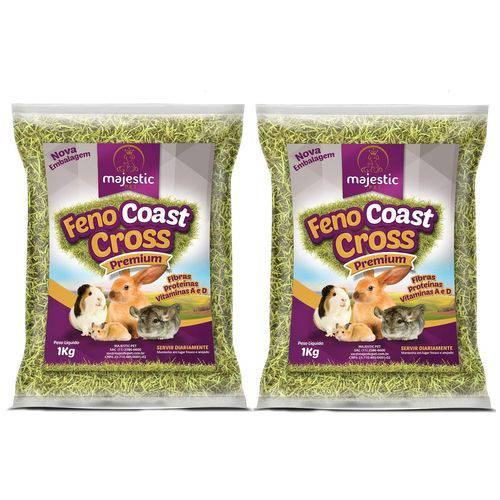 Feno Coast Cross Super Premium para Roedores 2 Pacotes 1kg
