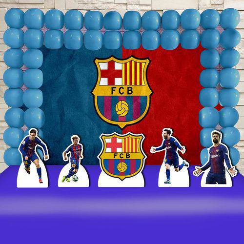 Festa Aniversário Barcelona Futebol Decoração Kit Ouro