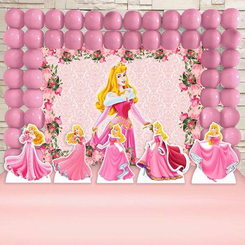 Festa Aniversário Princesa Aurora Decoração Kit Ouro Cenário