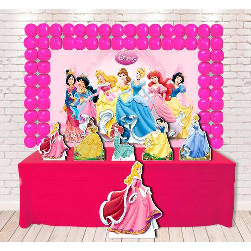 Festa Aniversário Princesas Disney Decoração Kit Diamante