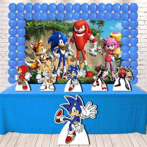 Festa Aniversário Sonic Decoração Kit Diamante Cenários