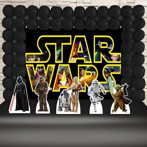 Festa Aniversário Star Wars Decoração Cenários Kit Ouro