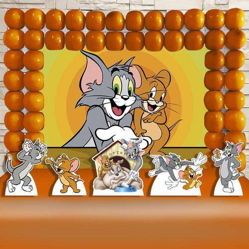 Festa Aniversário Tom e Jerry Decoração Cenários Kit Ouro