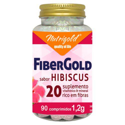 Fibergold 20 Sabor Hibiscus - 90 Comprimidos 1,2g