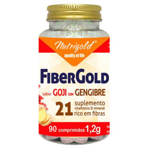 Fibergold 21 Sabor Goji com Gengibre - 90 Comprimidos 1,2g