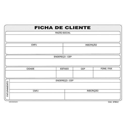 Ficha de Cliente 4x6 100 Fls - São Domingos 6789-5