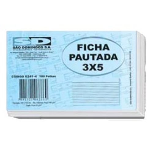 Ficha Pautada 3x5 100 Folhas São Domingos 131527